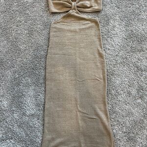 Lush Beige Knit Dress
